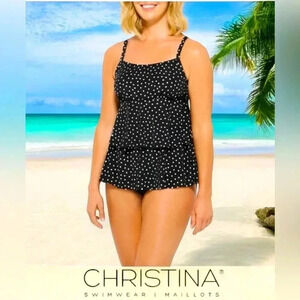 Christina, Tankini, Size 10, Black & White ☀️